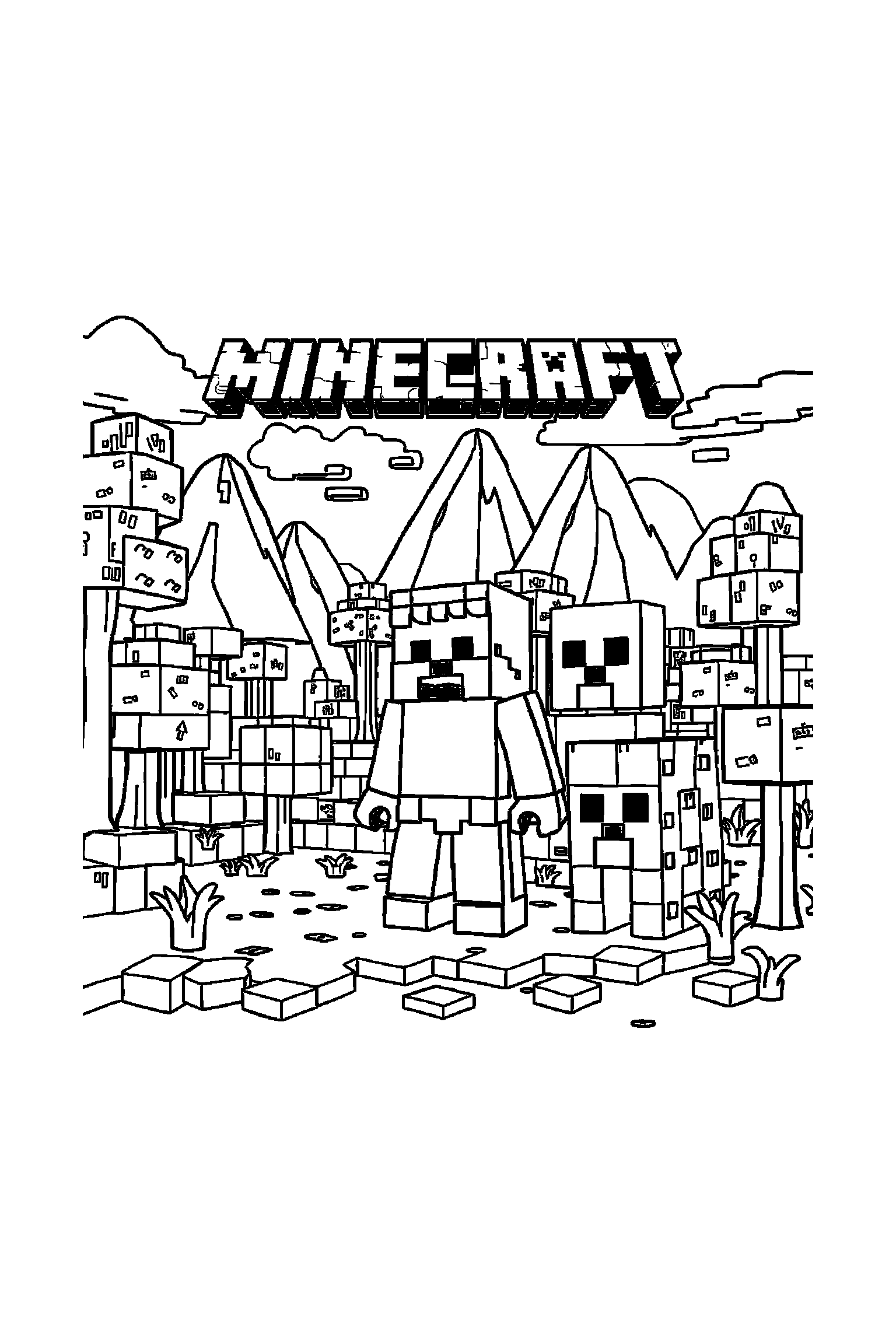 Coloriage Minecraft gratuit à imprimer - Alex debout avec les deux bras visibles et bien attachés au corps Coloriage Minecraft gratuit à imprimer : Alex debout avec les deux bras visibles et bien attachés au corps