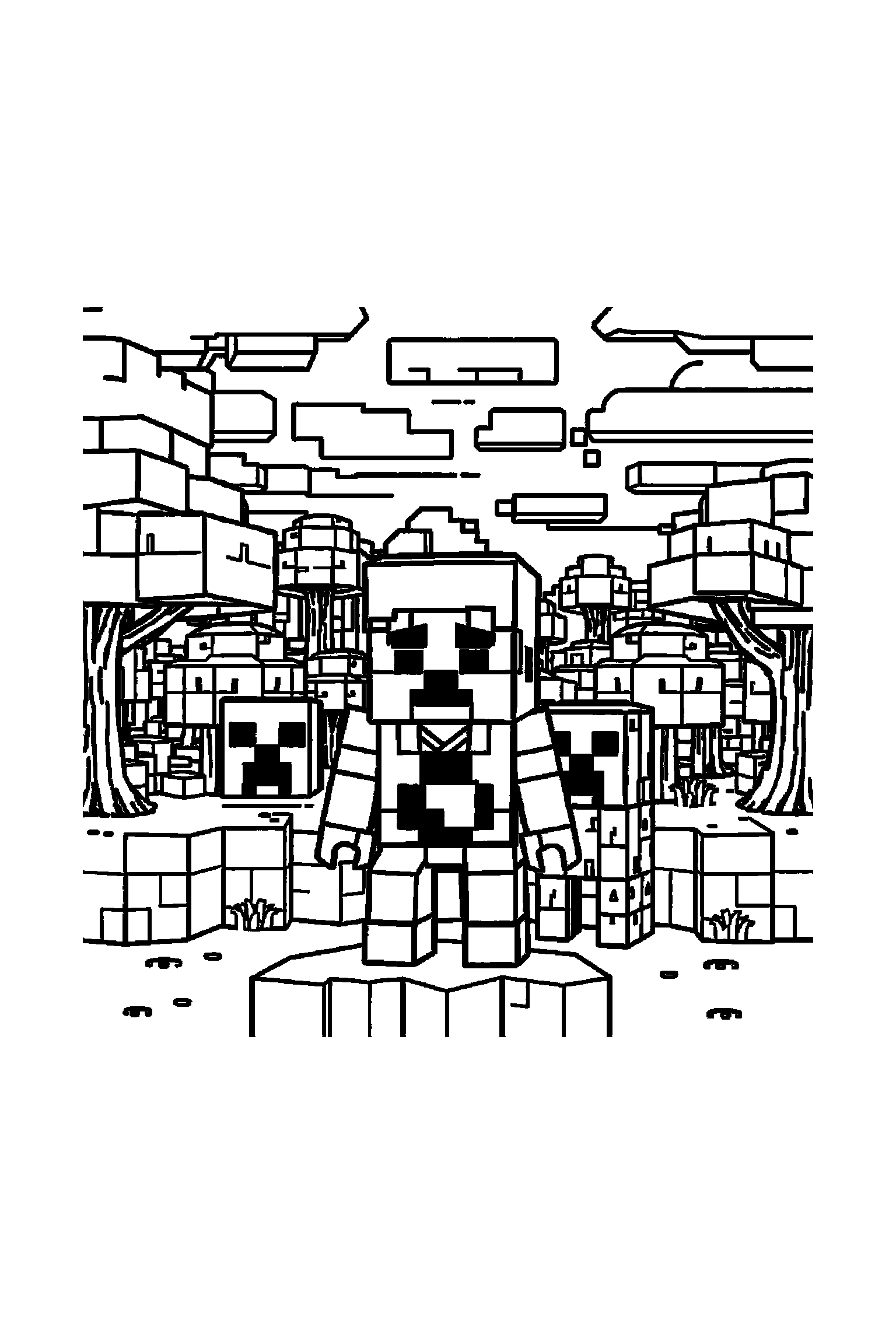 Coloriage Minecraft gratuit à imprimer - Alex qui danse sans décor compliqué Coloriage Minecraft gratuit à imprimer : Alex qui danse sans décor compliqué
