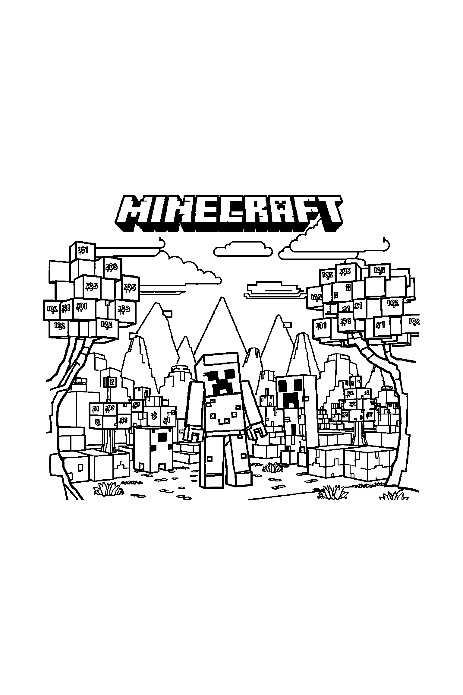 Coloriage Minecraft gratuit à imprimer - Steve avec un ballon rond Coloriage Minecraft gratuit à imprimer : Steve avec un ballon rond