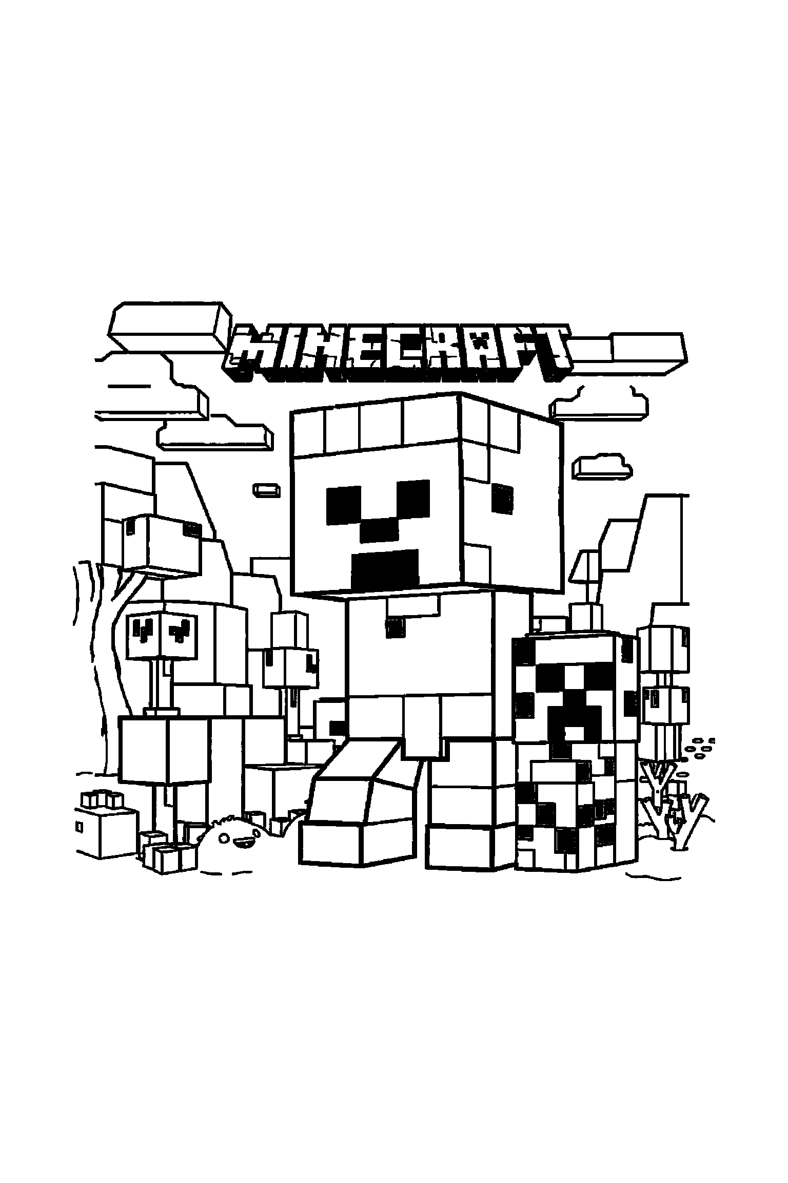 Coloriage Minecraft gratuit à imprimer - Alex avec une expression joyeuse Coloriage Minecraft gratuit à imprimer : Alex avec une expression joyeuse