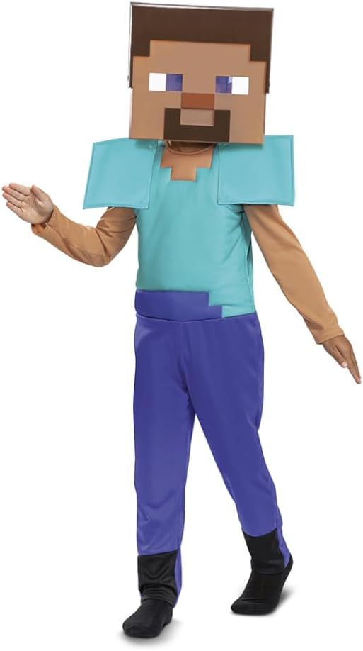 Déguisement Minecraft Steve avec masque pour enfant – Image 2