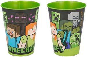 Gobelets Minecraft en plastique sans BPA, lot de 2, 260 ml