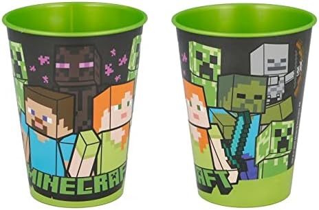 Gobelets Minecraft en plastique sans BPA, lot de 2, 260 ml