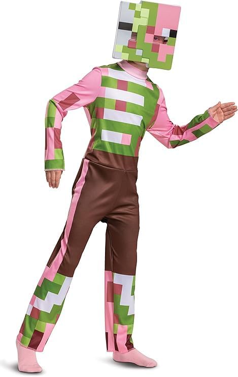 Costume enfant Minecraft Zombie Pigman avec coiffe – Image 2