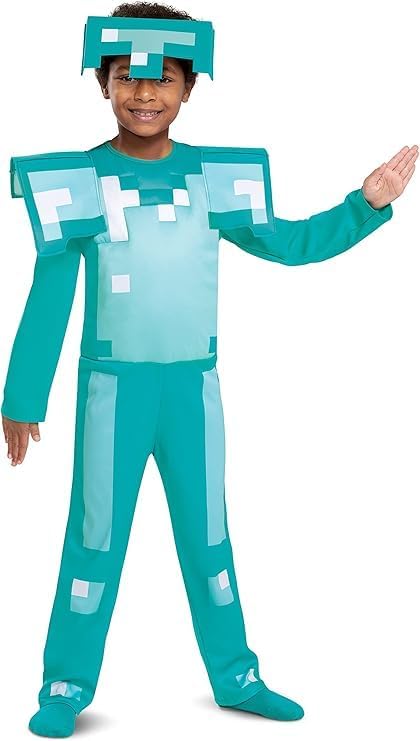 Costume Minecraft enfant armure de diamant pour Halloween – Image 2