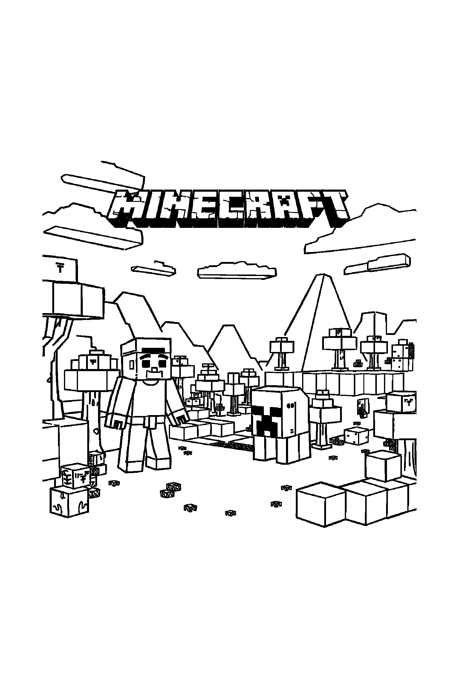 Coloriage Minecraft gratuit à imprimer - un Creeper en mouvement avec des lignes simples Coloriage Minecraft gratuit à imprimer : un Creeper en mouvement avec des lignes simples