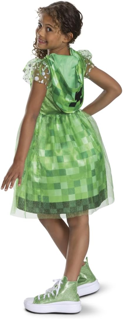 Déguisement Creeper Minecraft enfant, robe verte à capuche Taille M 7 à 8 ans – Image 3