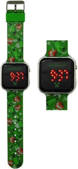 Montre numérique Minecraft à écran LED avec bracelet en silicone