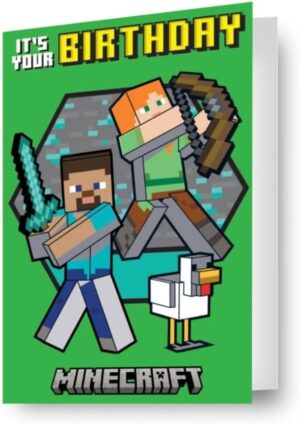 Carte d'anniversaire Minecraft lenticulaire 3D Danilo