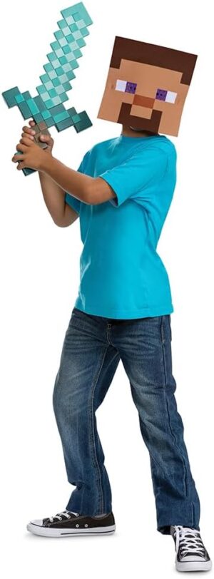 Déguisement enfant Minecraft Armure Diamant bleu et blanc