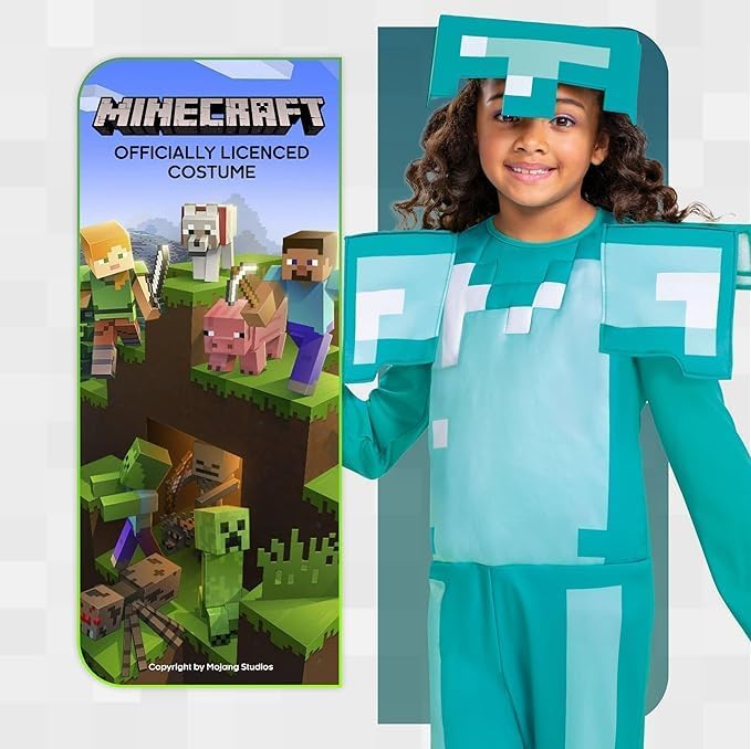 Costume Minecraft enfant armure de diamant pour Halloween – Image 4