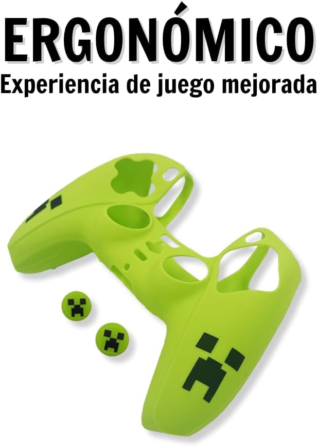 Coque silicone Minecraft pour manette PS 5 avec 2 grips – Image 4