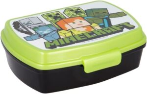 Lunch box Minecraft vert/noir 17 cm pour enfant