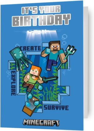 Carte d'anniversaire générique Minecraft par Danilo Promotions LTD