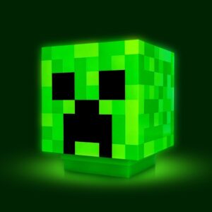 Veilleuse Minecraft Creeper cube 3D rechargeable USB 11 cm