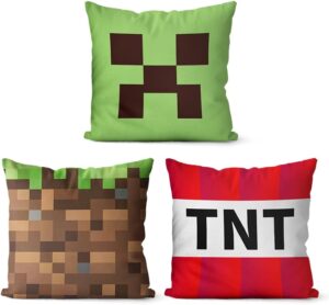 Housse de coussin Minecraft Creeper en polyester 45 pour enfant