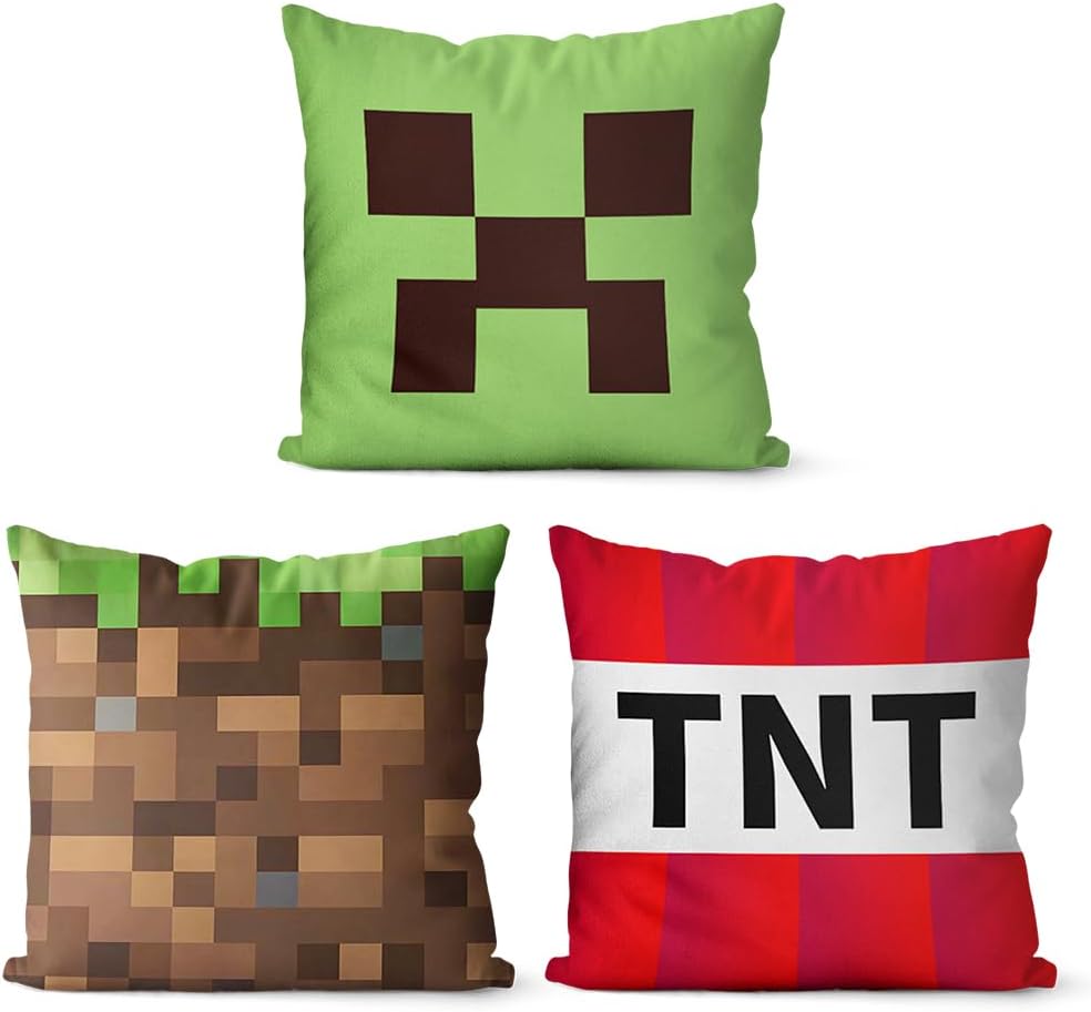 Housse de coussin Minecraft Creeper en polyester 45 pour enfant