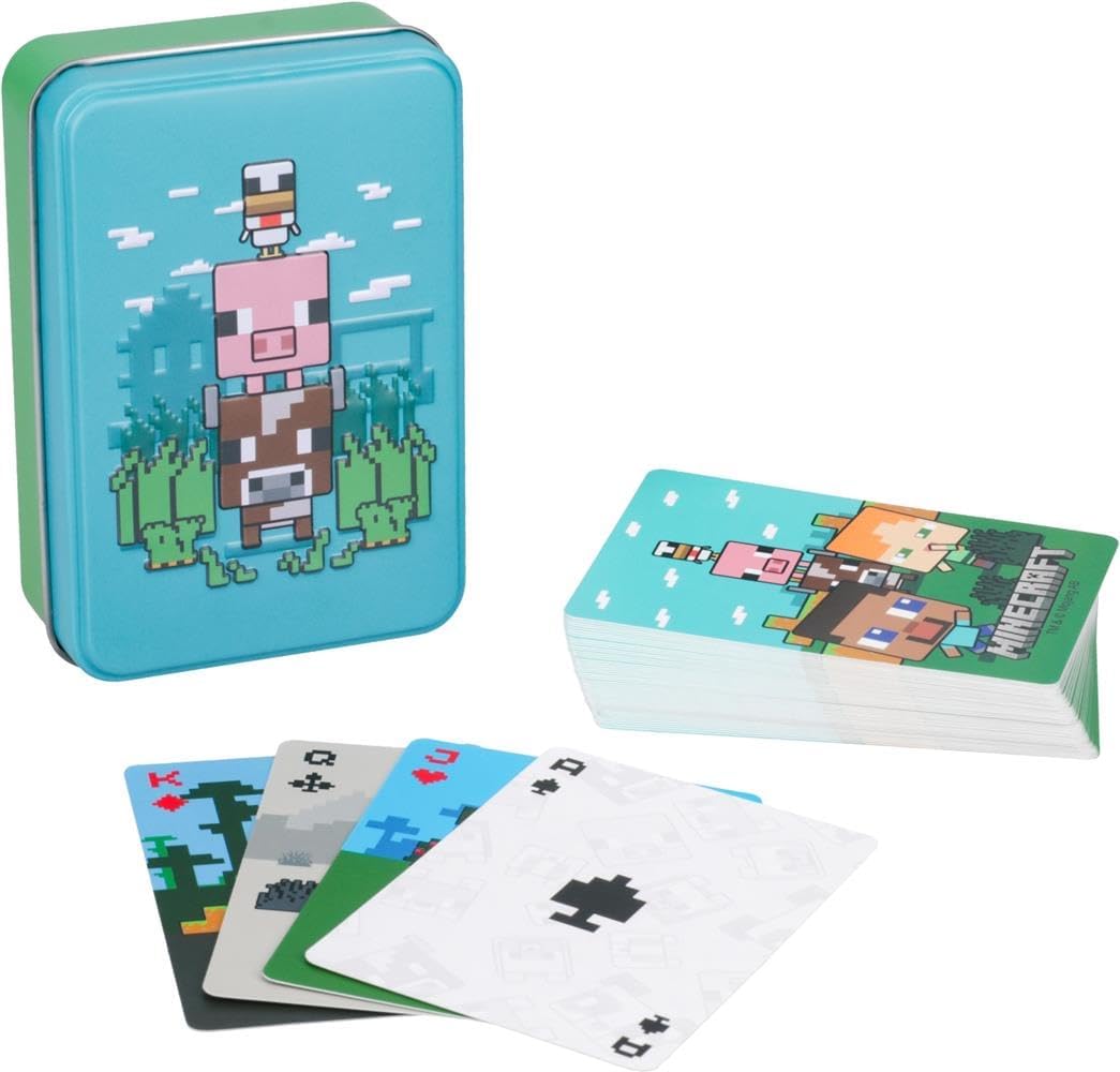 Cartes à jouer Minecraft animaux avec boîte de rangement