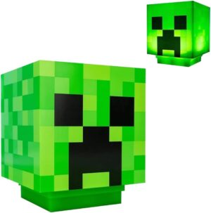 Lampe Minecraft Creeper cube 3D avec sons de zombies