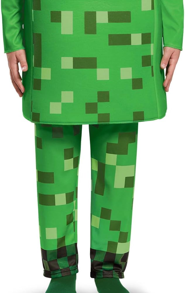 Costume enfant Minecraft Craqueleur avec masque et tunique 3D – Image 5