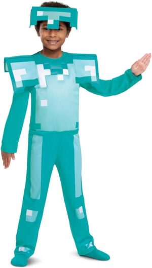 Costume Minecraft armure Diamant enfant 104 cm