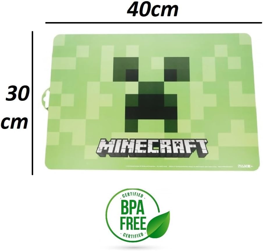 Set de table Minecraft en plastique 40 x 30 cm avec crochet, lot de 2 – Image 2