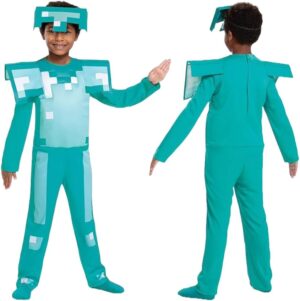 Costume Minecraft enfant armure de diamant pour Halloween