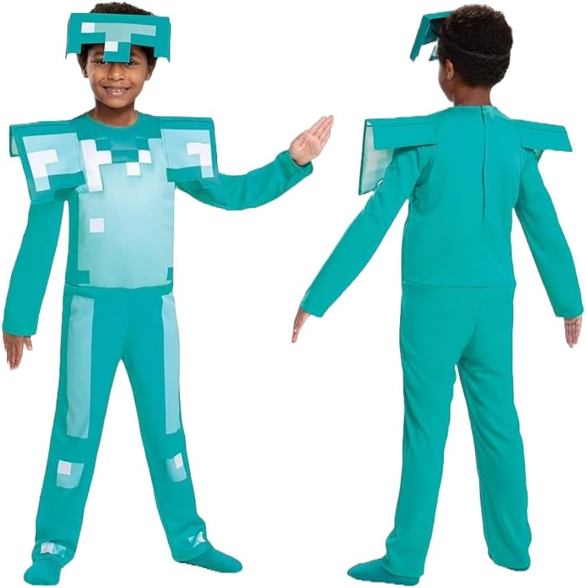 Costume Minecraft enfant armure de diamant pour Halloween