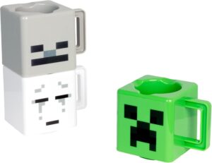 Minecraft lot de 3 tasses empilables 250 ml Creeper, Squelette et Ghast