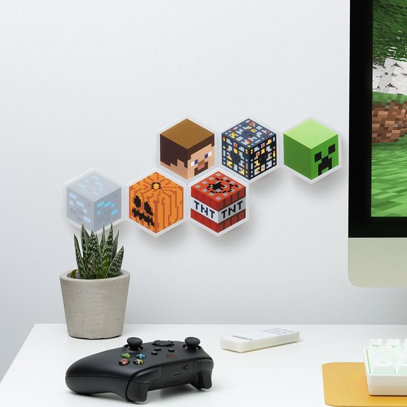 Lampe murale Minecraft hexagonale avec télécommande, 6 LED – Image 5