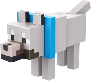 Figurine articulée Loup Minecraft avec élément de portail 8 cm