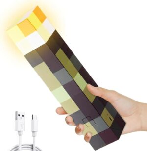 Veilleuse murale 3D Minecraft rechargeable USB, 4 couleurs