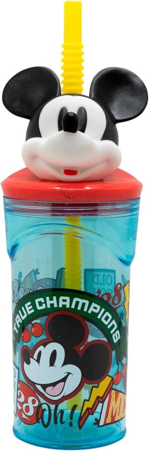 Gobelet Minecraft réutilisable 360 ml avec paille, couvercle et figurine 3D