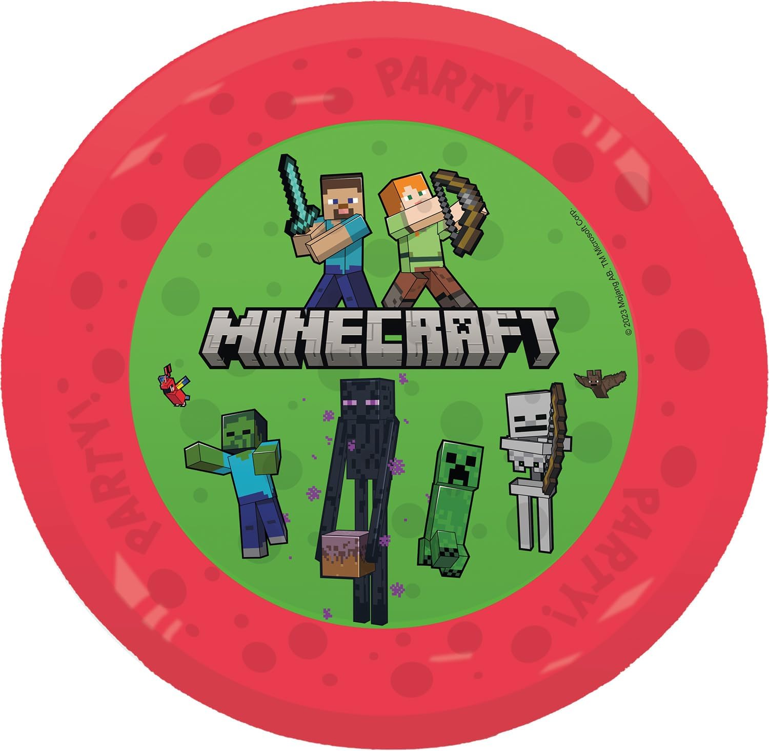 Set de 4 assiettes Minecraft Procos en plastique réutilisable, 21 cm – Image 2