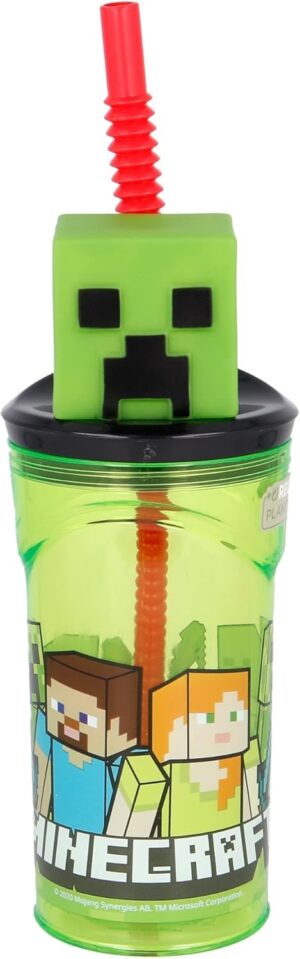 Gobelet Minecraft réutilisable 430 ml avec figurine 3D