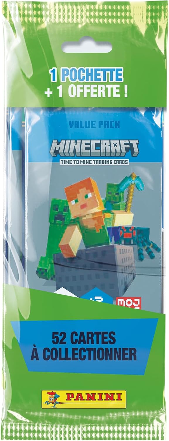 Cartes Panini Minecraft 2 Fat Pack : 1 pochette achetée + 1 offerte – Image 2