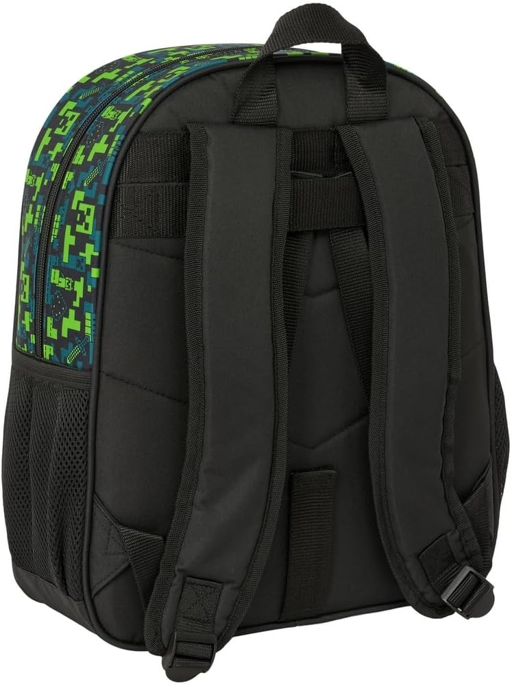 Sac à dos scolaire Minecraft TNT multicolore adaptable au chariot – Image 2