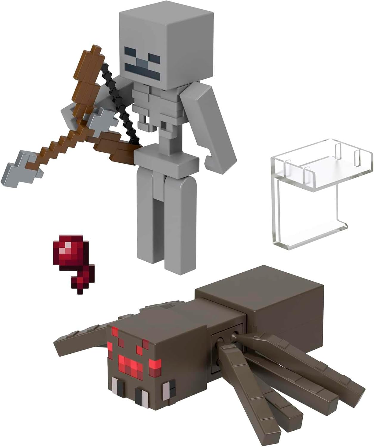 Coffret Minecraft Squelette et monture araignée, 2 figurines articulées 8 cm