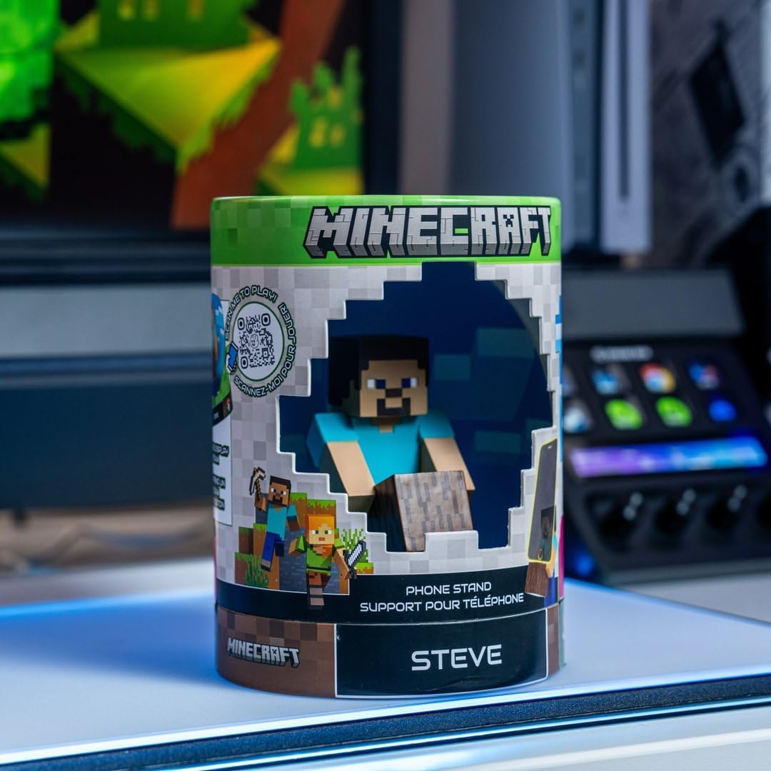 Cableguys Minis Minecraft Steve, support téléphone et socle pour écouteurs – Image 5