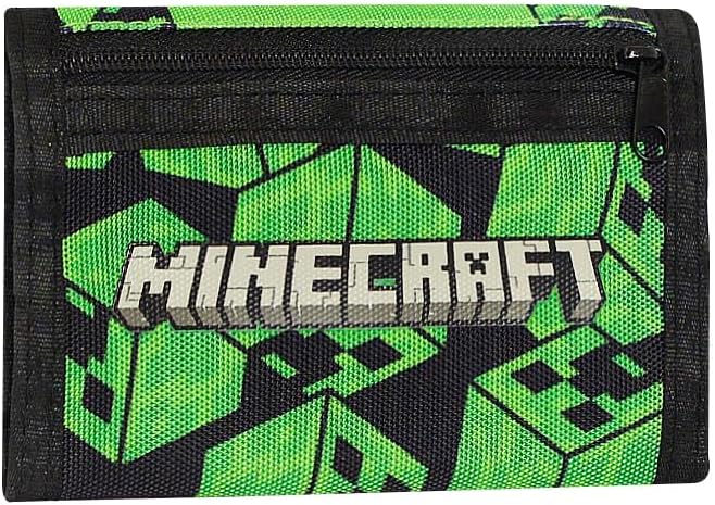 Portefeuille Minecraft zippé avec poche extérieure et rangements cartes – Image 3