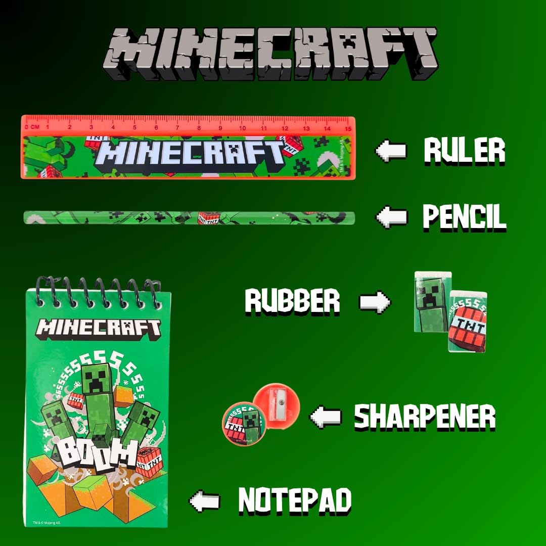 Coffret de papeterie Minecraft avec carnet, cadenas et accessoires – Image 5