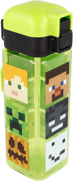 Bouteille robot Minecraft 550 ml motif simple