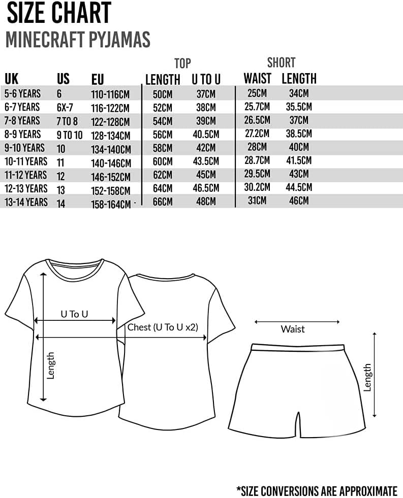 Pyjama short Minecraft enfant, 4 designs, haut et short – Image 7