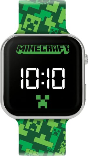 Montre Minecraft LED verte design moderne, MIN4273