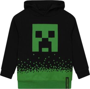 Sweat à capuche Minecraft Creeper garçon en 100% coton