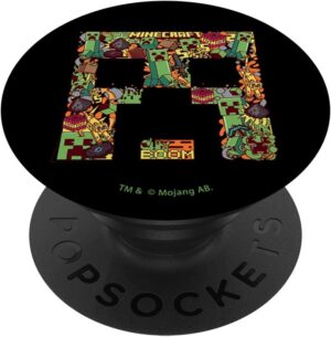 PopGrip interchangeable Minecraft Creeper Big Face Collage, style Standard