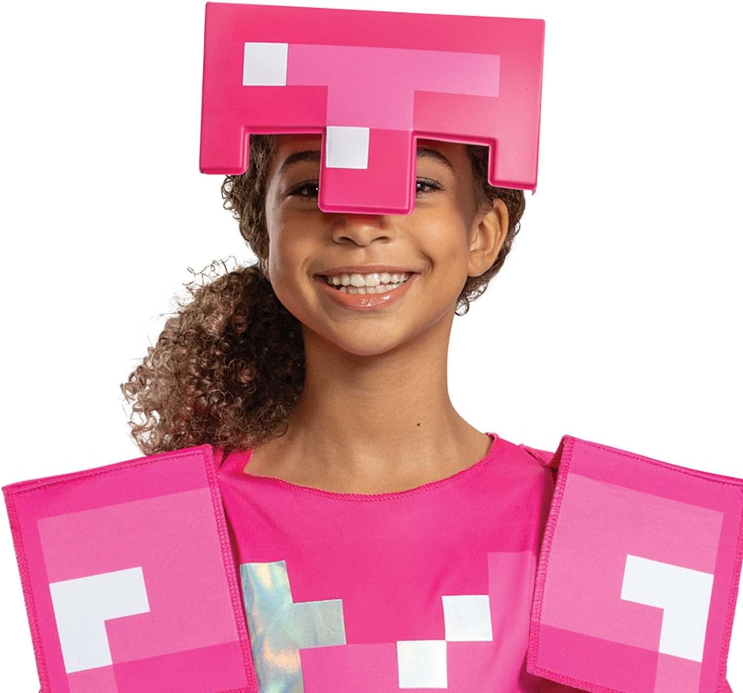 Costume rose Minecraft avec casque ajustable pour enfant – Image 3