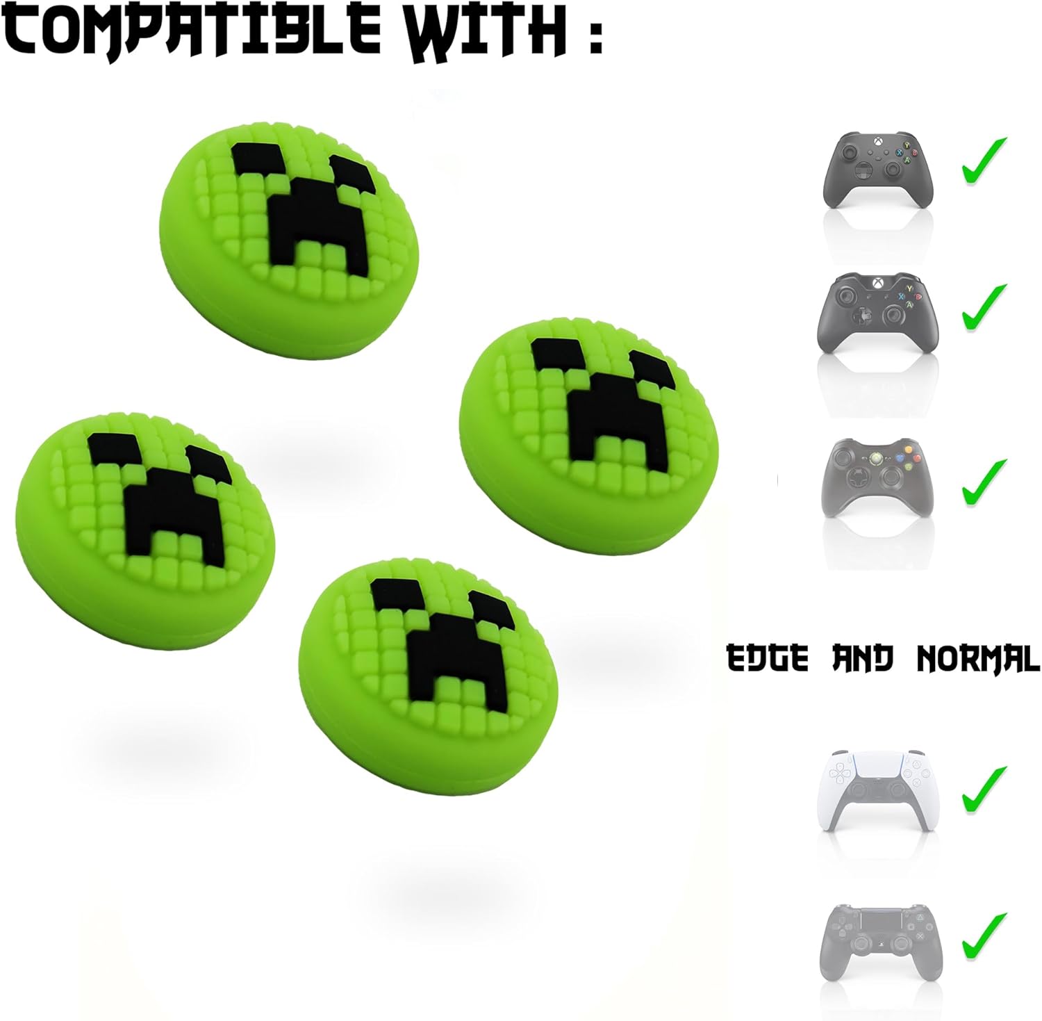 Lot de 4 capuchons de sticks Minecraft en silicone pour manette PlayStation 5 – Image 4