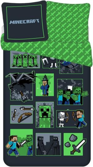 Parure Minecraft Survival Mode 100% coton avec taie 65x65