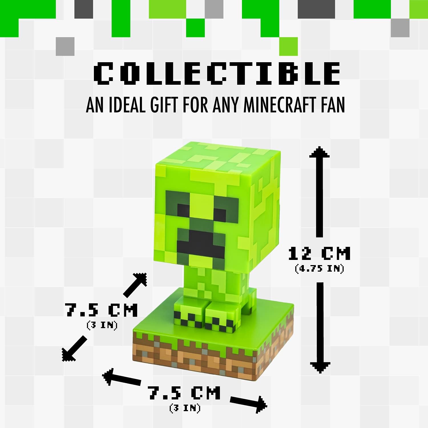 Lampe de nuit Creeper Minecraft verte 12 cm – Image 3